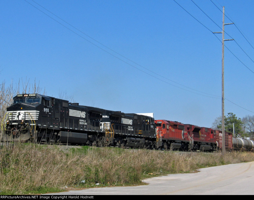 NS 9155 leads train 349 approaching Capital Blvd.